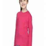 Girls Pink Solid Color Tshirt