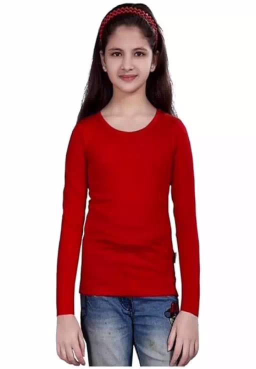 Red Casual Cotton Round Neck Full Sleeve T-Shirt