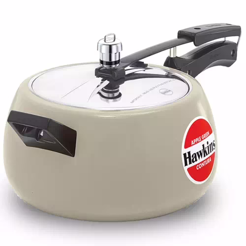 Hawkins Apple Green Ceramic Coated Contura (CAG50) 5 L Pressure Cooker??(Aluminium)
