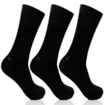 Black Cotton Full Length Socks For Men Pack Of 3