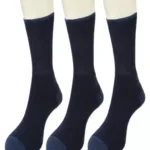 Blue Casual Crew Length 3 pair Socks