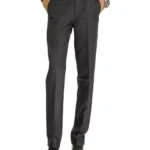 Black Cotton Blend Slim Formal Trouser