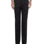 Parx Black Regular Fit Pleated Trousers