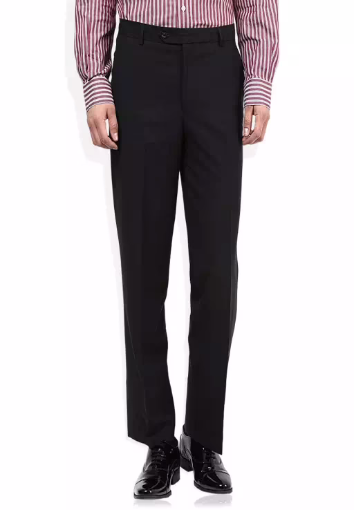 Seasons Black Solid Regular Fit Trouser
