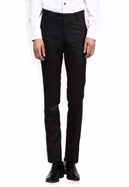 Seasons Black Slim Fit  Trouser