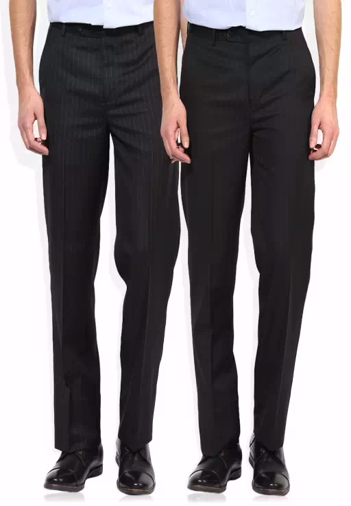 Black Regular Fit Trouser Pack of 2