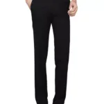 Seasons Black Regular Fit Casual Trouser