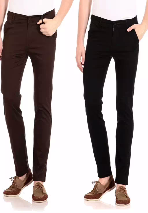 Slim Fit Casual Trouser Pack Of 2