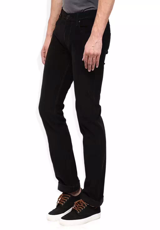 Black Slim Fit Casual Trouser - Image 3