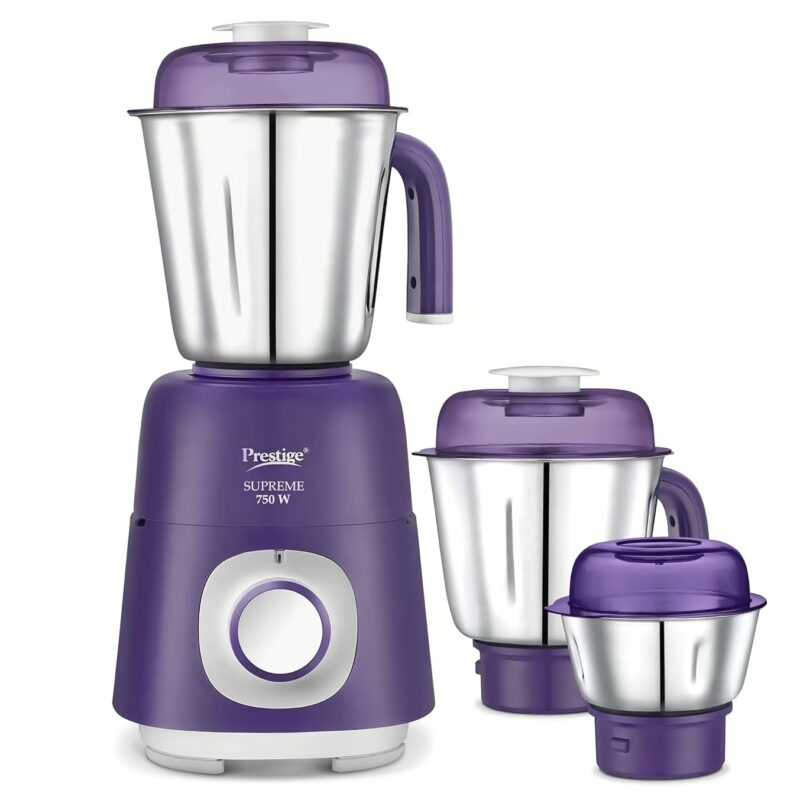 Prestige SUPREME 750 W Mixer Grinder, 3 Jars (1500 ml, 1200 ml, 450 ml) 750 Juicer Mixer Grinder (3 Jars, Violet)
