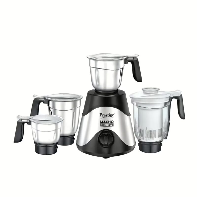 Prestige MACHO 1000W MACHO MIXER GRINDER 1000 Juicer Mixer Grinder (4 Jars, SILVER / BLACK)