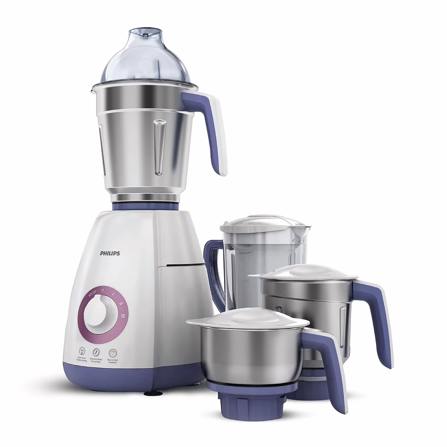 Philips HL7701 New 750 W Juicer Mixer Grinder (4 Jars, White)