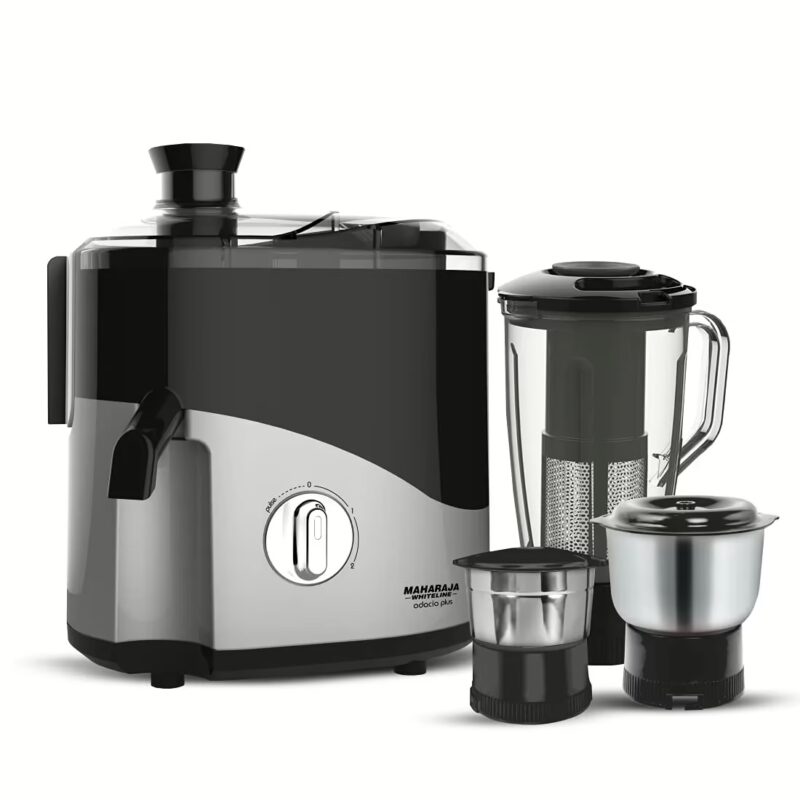 Maharaja Whiteline ODACIO PLUS / JX1-157 Odacio Plus 550 W Juicer Mixer Grinder (3 Jars, Black, Silver)