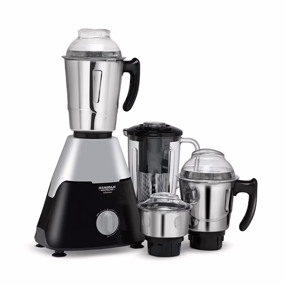 Maharaja Whiteline MX-225 Infinimax Elite 750 W Mixer Grinder (4 Jars, Grey, Black)