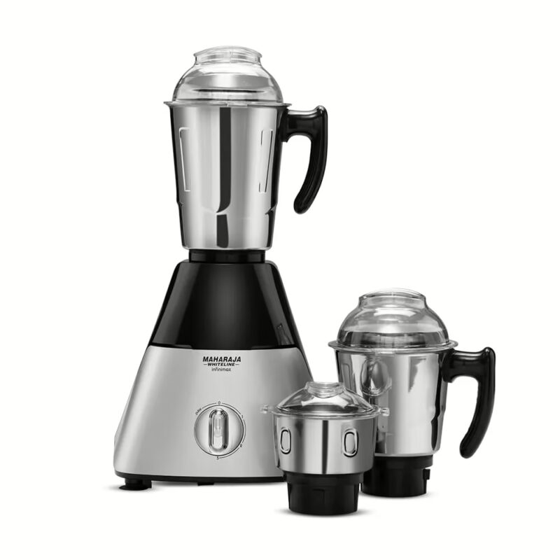 Maharaja Whiteline MX-226 Infinimax HD 1000 W Mixer Grinder (3 Jars, Black, Grey)