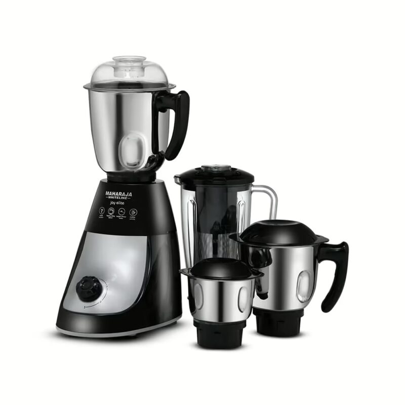 Maharaja Whiteline Joy elite MX-191 750 W Mixer Grinder (4 Jars, Black and Silver)