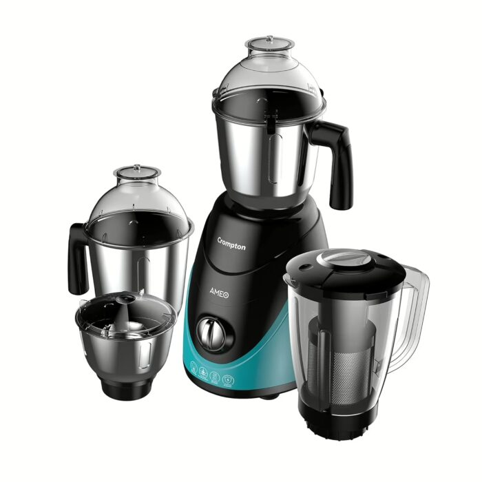 Crompton ACGM - AMEO - 4 JARS Ameo 750 W Mixer Grinder (4 Jars, Black, Blue)