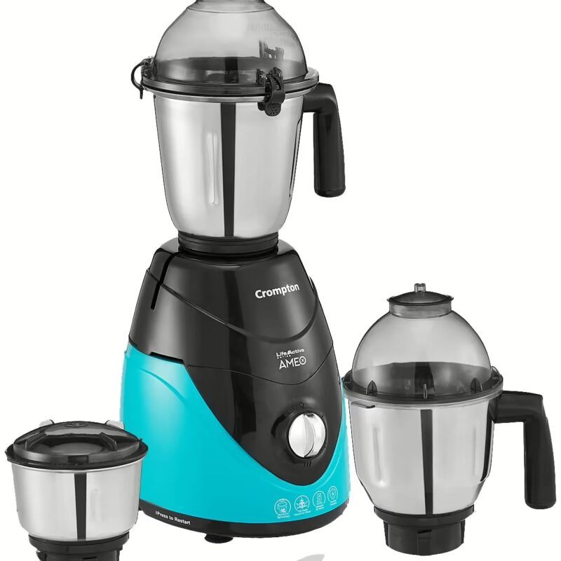 Crompton ACGM - AMEO Ameo 750 Mixer Grinder (3 Jars, Black, Green)