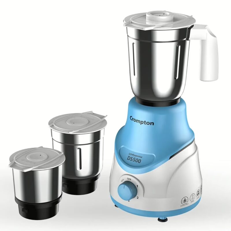Crompton ACGM-DS500W3J 500 W Mixer Grinder (3 Jars, Blue, White)