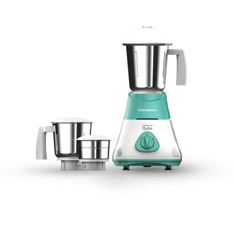 Crompton QUBE 4 JAR 750W POWERTRON MOTOR MIXER GRINDER 750 Juicer Mixer Grinder (4 Jars, SEAGREEN, White)