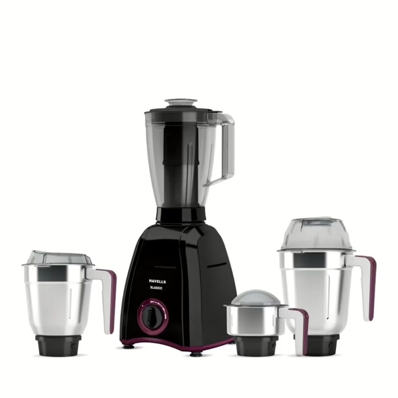 Havells Klassic Black 750 W Juicer Mixer Grinder (4 Jars, Multicolor)