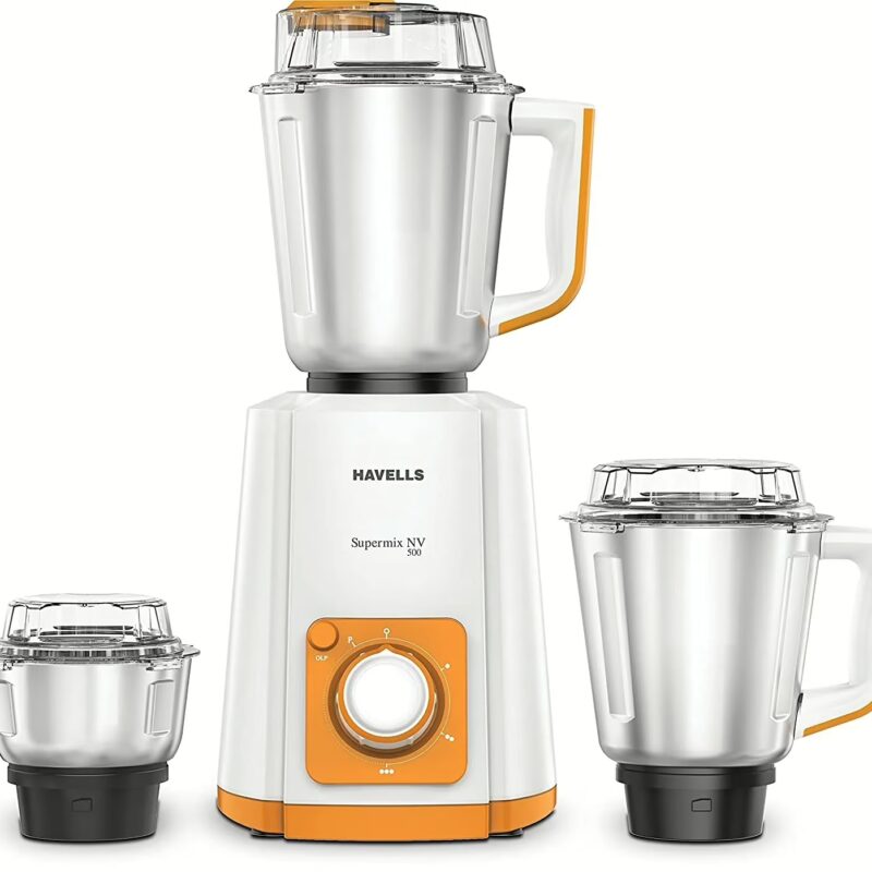 Havells Super Mix Nv 500 W Mixer Grinder (3 Jars, Orange)