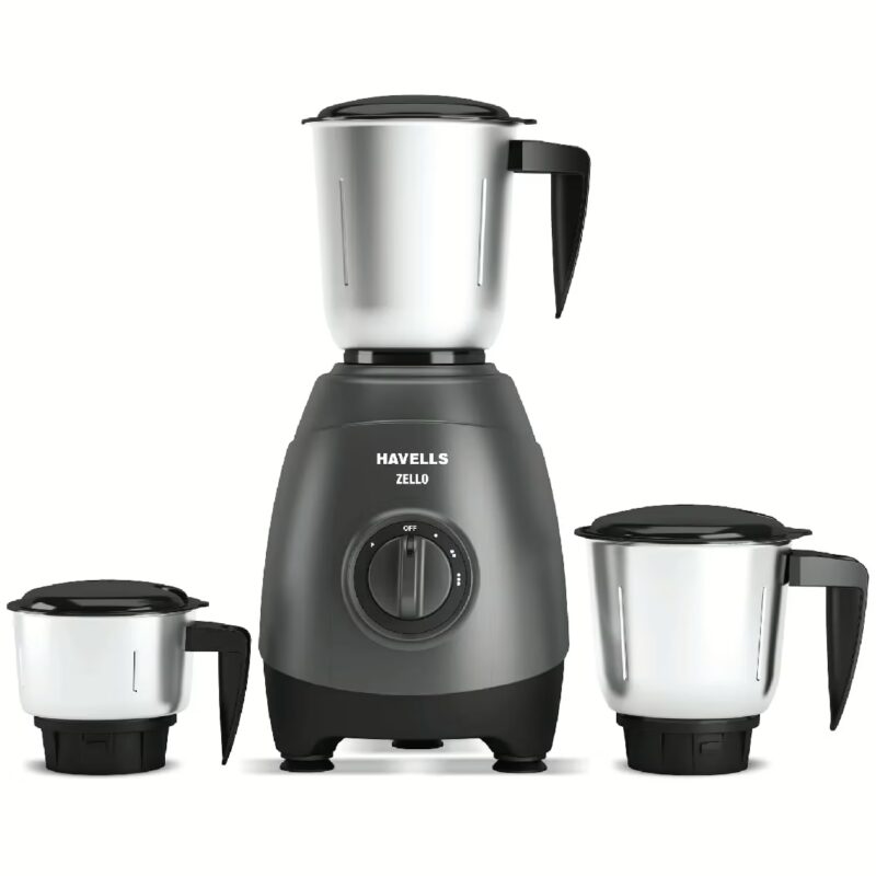 Havells Zello mixer grinder 750w 750 Mixer Grinder (3 Jars, gray)
