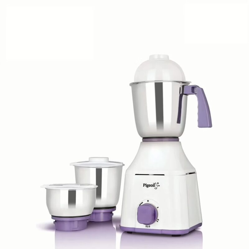 Pigeon star 14257 550 Mixer Grinder (3 Jars, white and purple)
