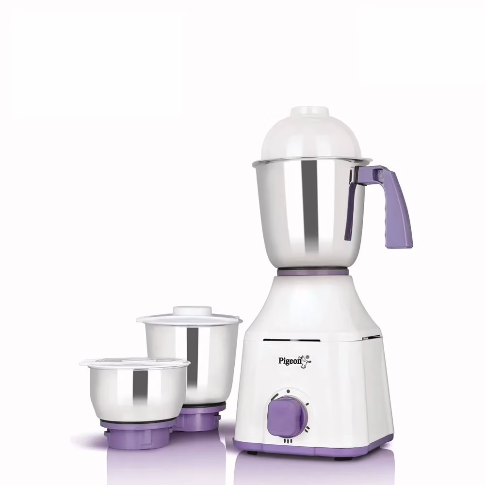 Pigeon star 14257 550 Mixer Grinder (3 Jars, white and purple)