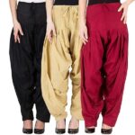 Combo Pack 3 Women's Cotton Full Stitched Readymade Patiala Salwar