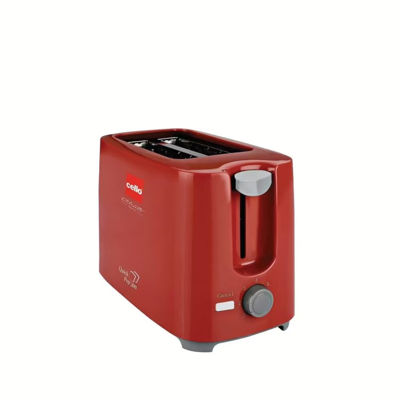Cello Quick 2 Slice Pop Up 300 Toaster (Red) 700 watts