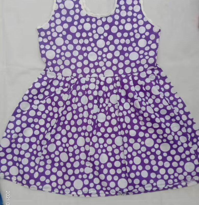 Purple Printed Kids Dress