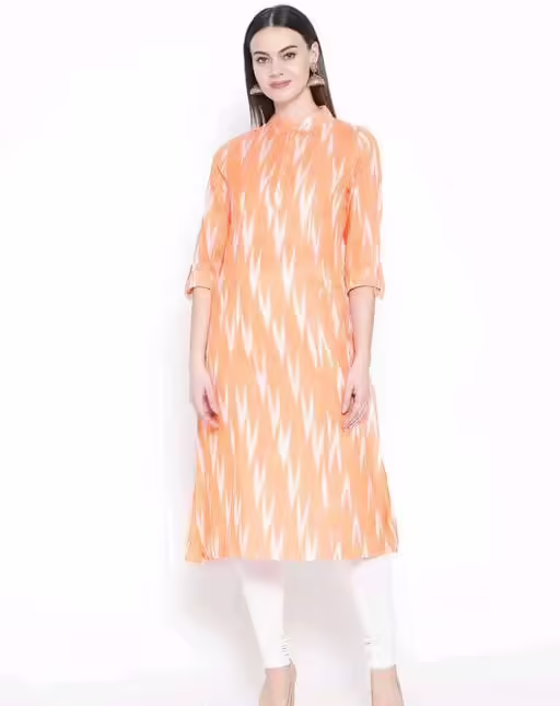 Abhisarika Cotton Yellow Printed Ensemble Kurtis