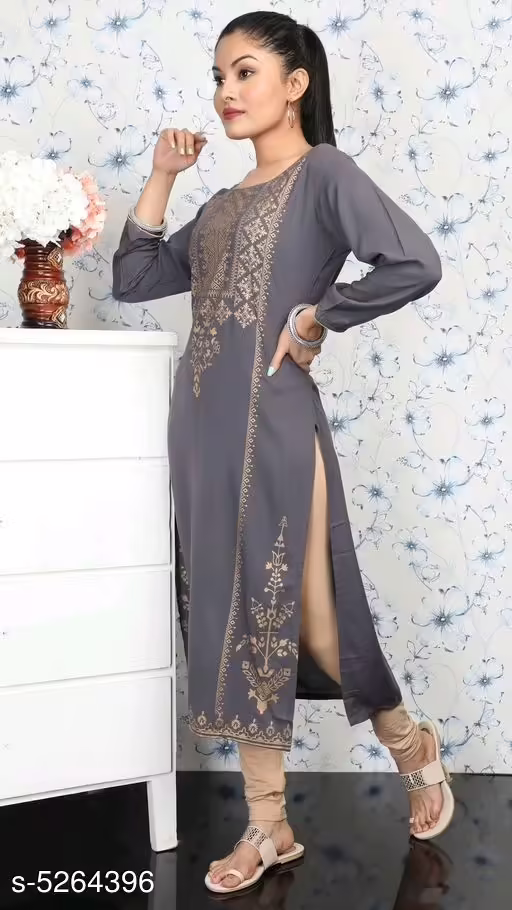 Stylish Grey Designer Women's Kurti