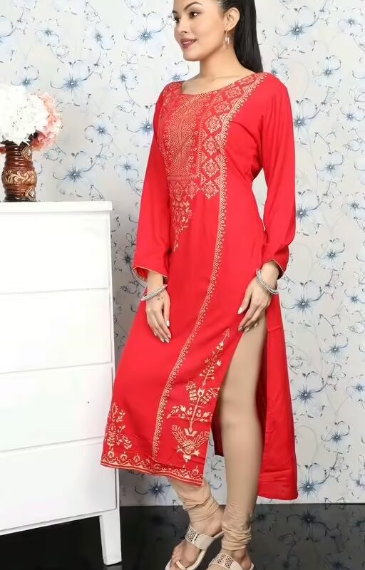 Stylish Red Designer Women's Kurti