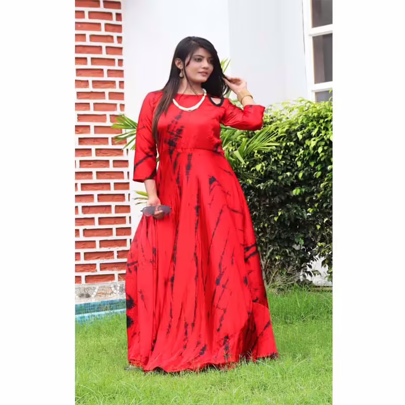 Seasons Heavy Satin Sibori Print Kurti