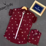 Seasons Maroon Printed Full Sleeves Men Shirt