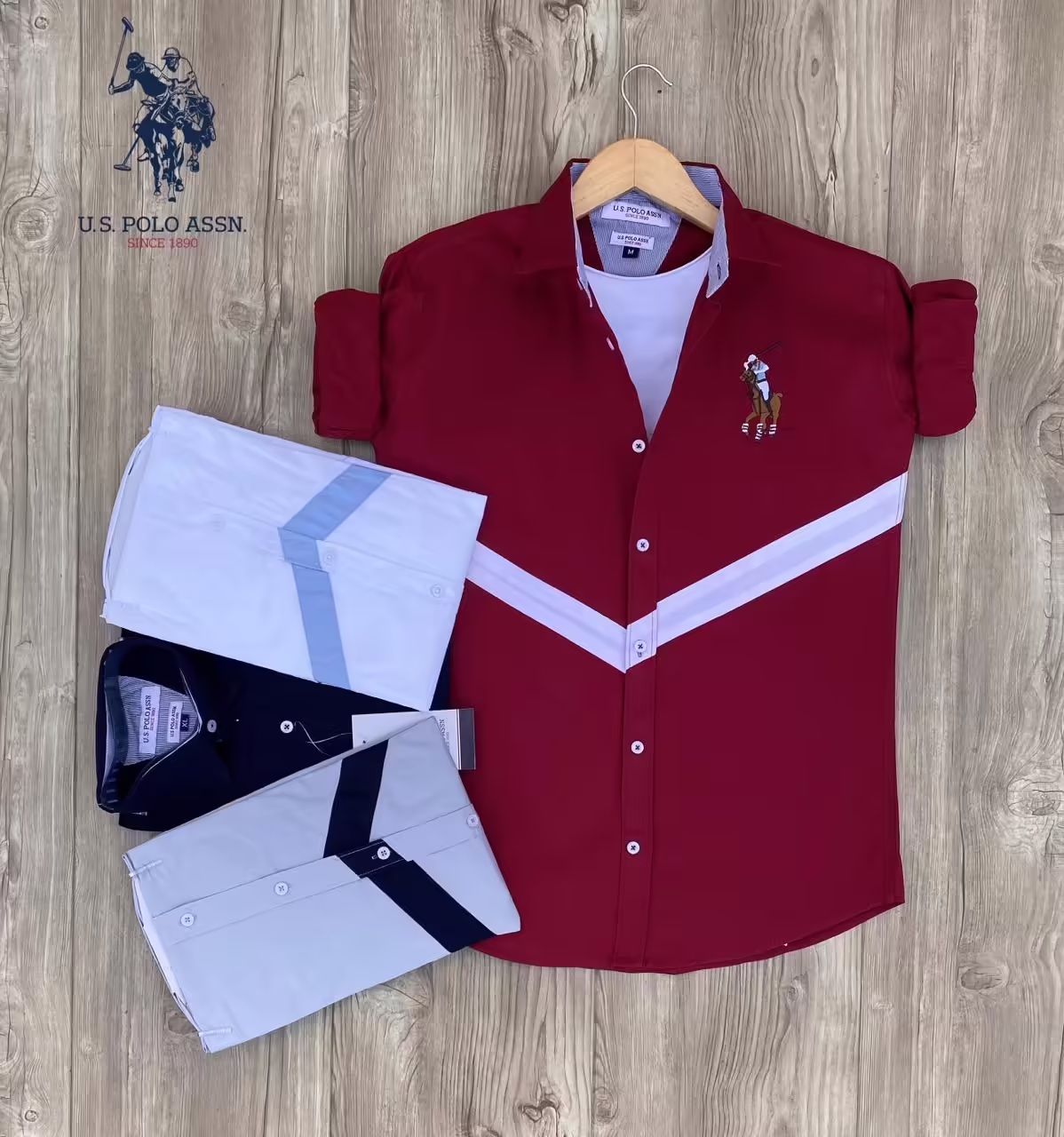 Seasons Maroon Men Cotton Shirts