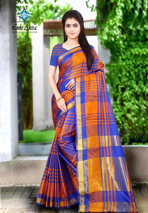 Aakarsha Cotton Silk Multi Check Sarees