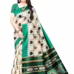 Best Women's White Check Printed Saree
