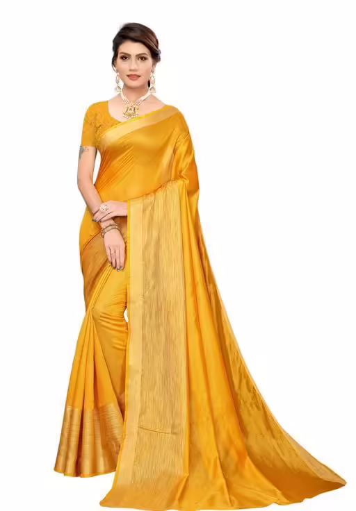 Jivika Petite Yellow Cotton Silk Sarees
