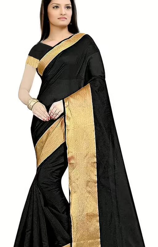 Trendy Petite Cotton Silk Black Sarees