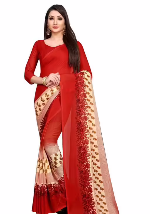 Kashvi Petite Georgette Maroon Printed Sarees