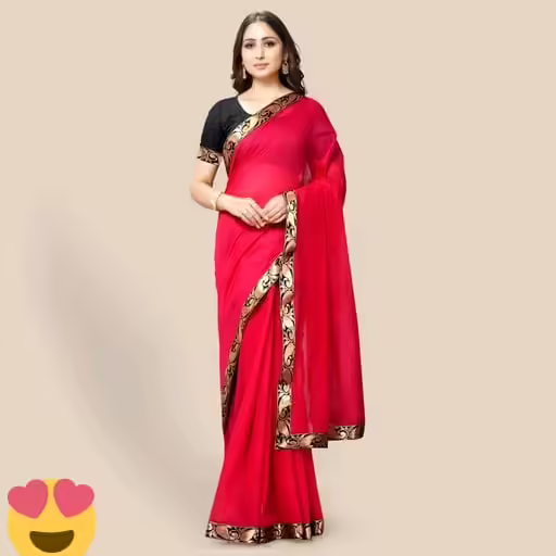 Banita Attractive Red Cotton Sarees