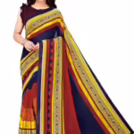 Jivika Multi Printed Georgette Sarees