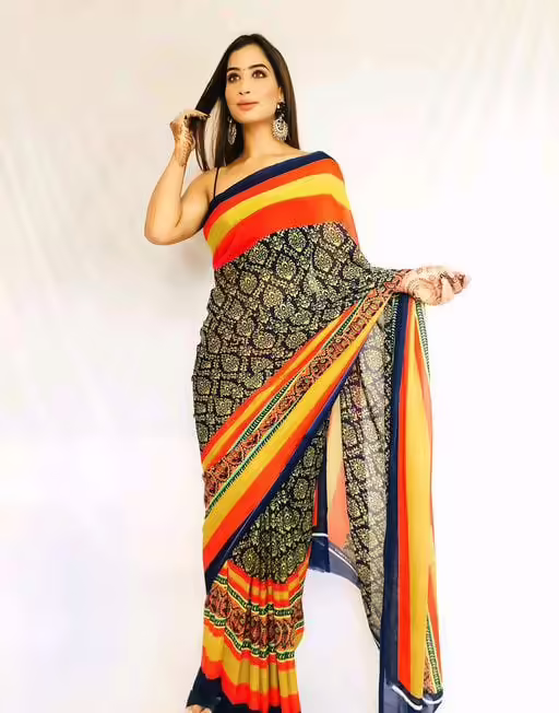 Aagyeyi Multi Printed Sarees
