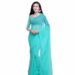 Jivika Drishya Sky Blue Printed Sarees