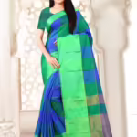 Aakarsha Green Check Cotton Silk Sarees