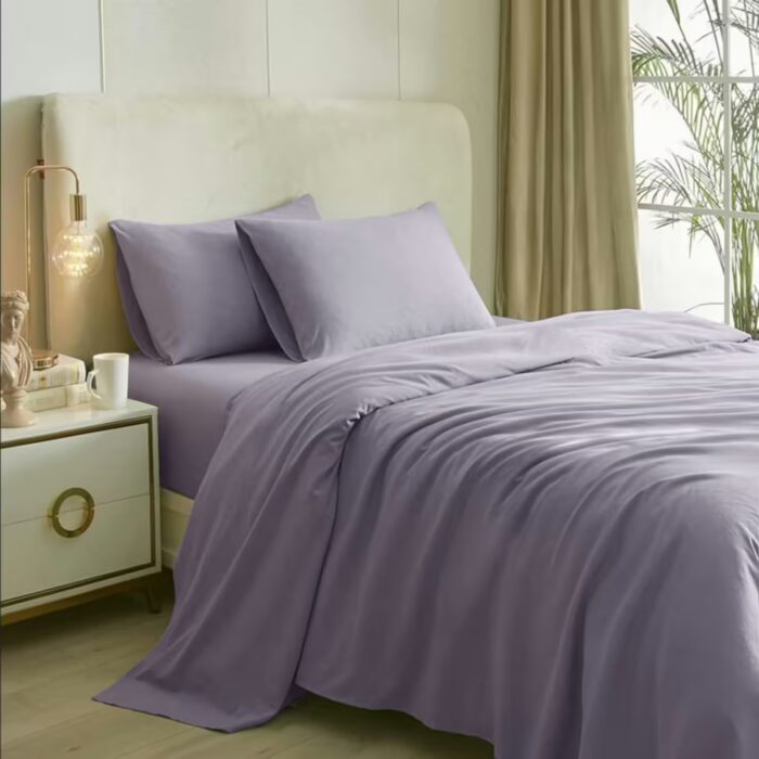 Seasons Mauve Bedsheet for Double Bed & 2Pillow Covers