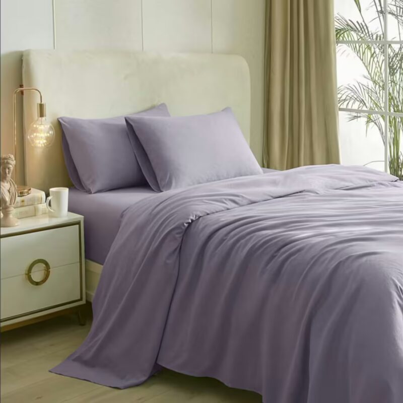 Seasons Mauve Bedsheet for Double Bed & 2Pillow Covers